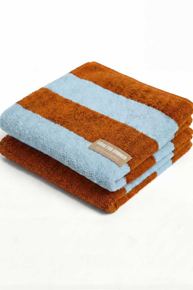 Beach Towel – Burnt Orange / Light Blue