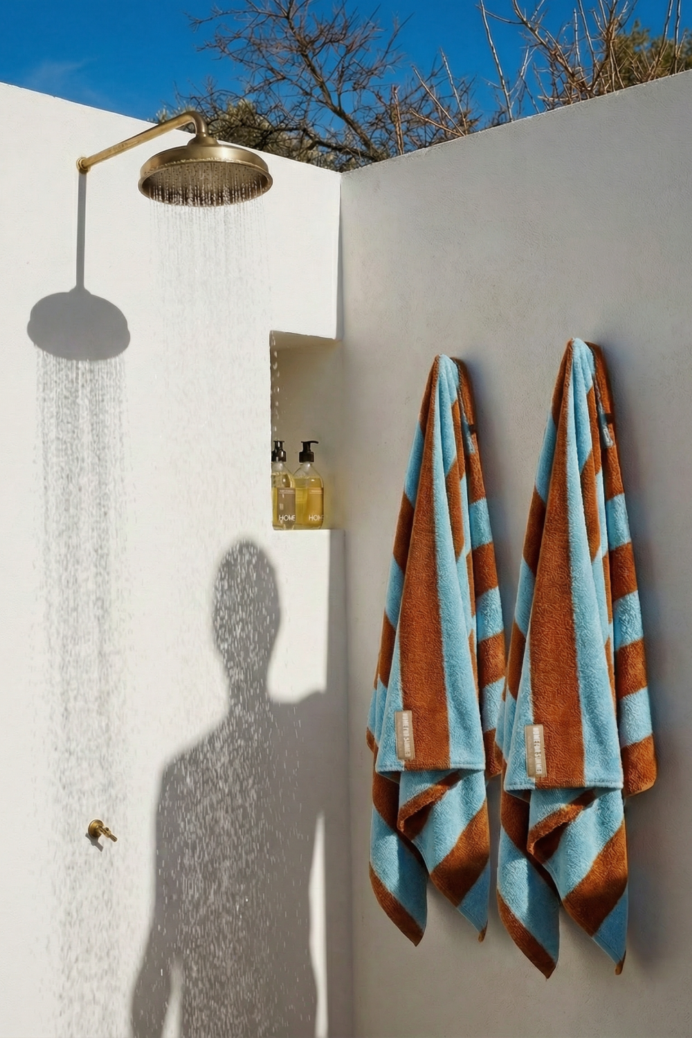 Beach Towel – Burnt Orange / Light Blue