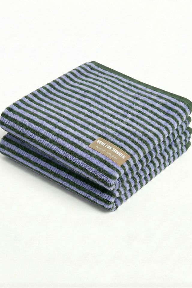 Bath Towel – Periwinkle / Hunter Green