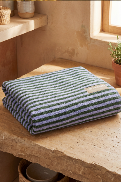 Bath Towel – Periwinkle / Hunter Green