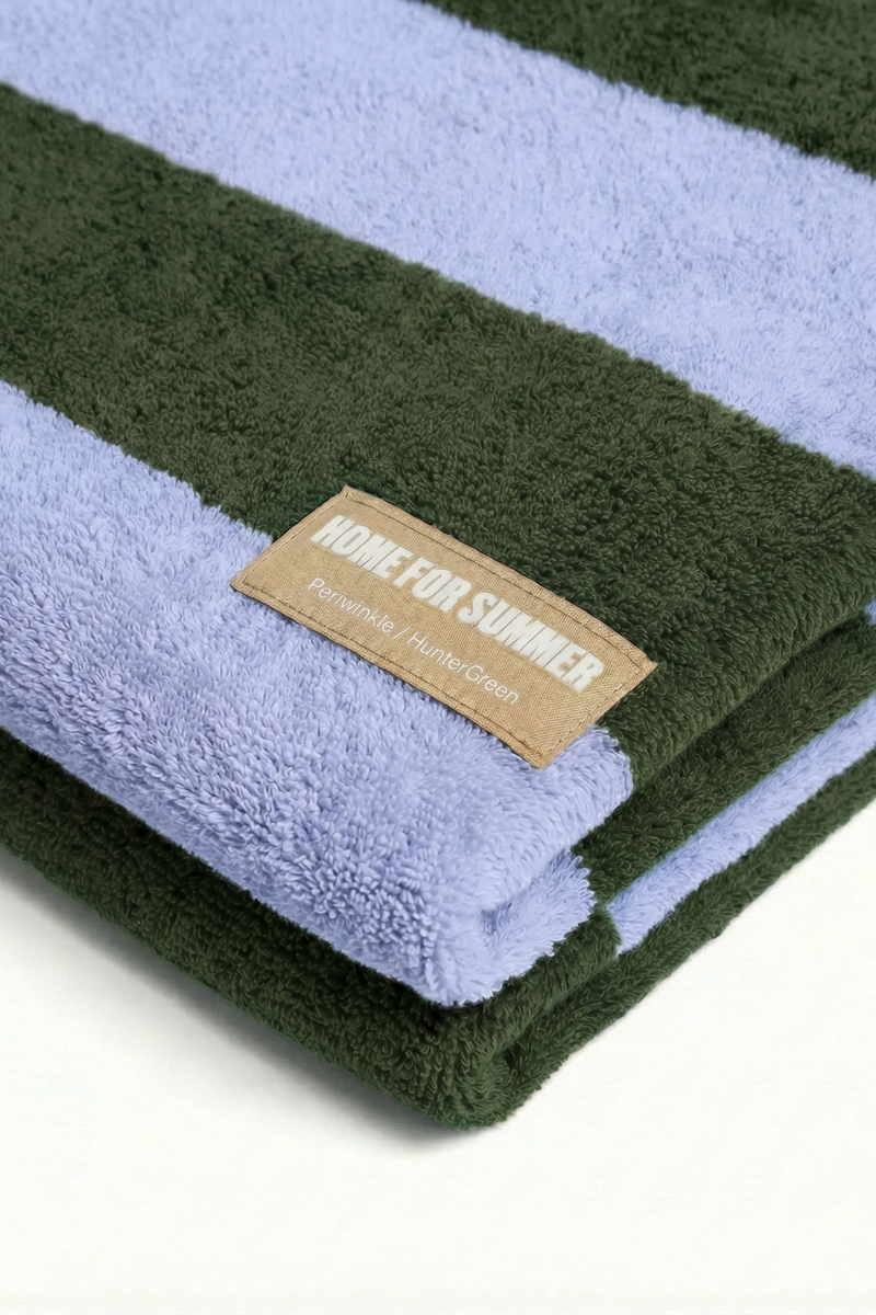 Beach Towel – Periwinkle / Hunter Green
