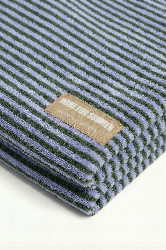 Hand Towel – Periwinkle / Hunter Green